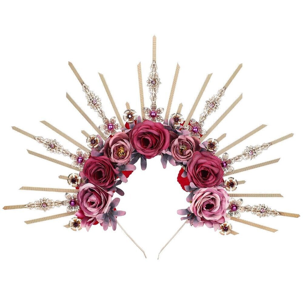 Renfaire Flower Halo Crown Handmade Fantasy Cosplay Wedding Fairy Goddess